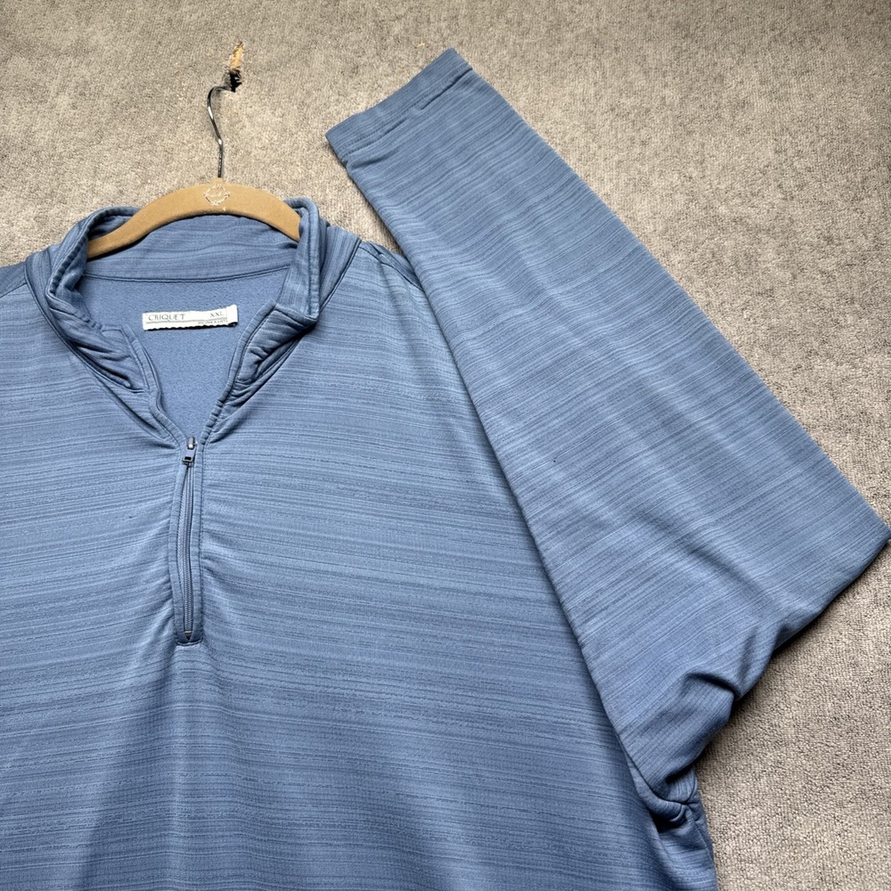 Blue 1/4 Zip Pullover Men's XXL Stretch Golf Performance Smart Casual Layer